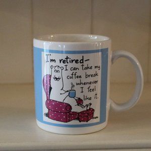SHOEBOX GREETINGS 1980's Vintage "I'M RETIRED" Coffee Mug 12oz